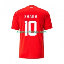 Camisola Suíça Xhaka 10 Homem Equipamento Primeiro Copa do Mundo 2022 Manga Curta